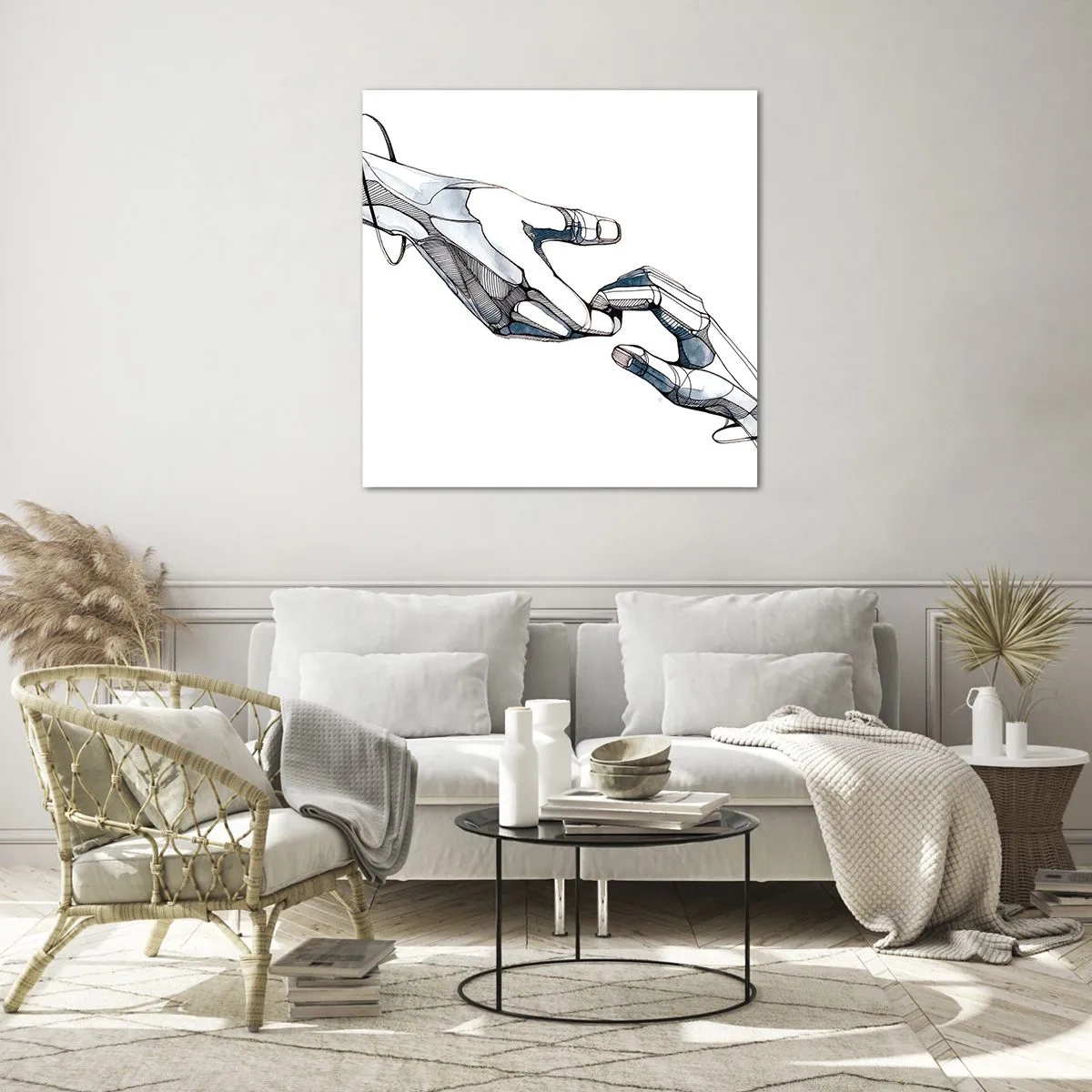 Quadro em vidro - Um bom gesto - 70x70 cm