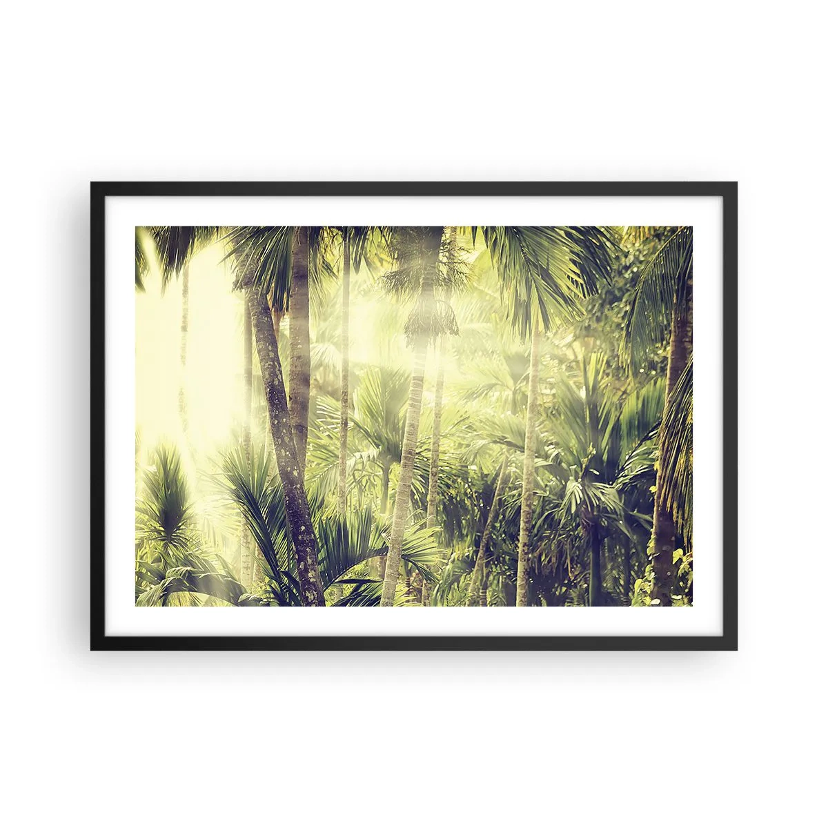 Pôster com moldura preta - No calor verde - 70x50 cm