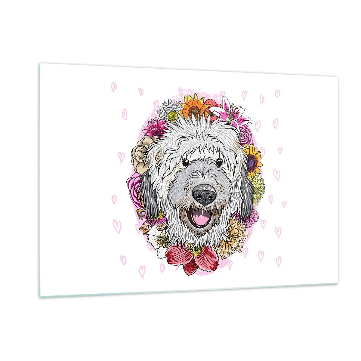Quadro em vidro - Alegria de cachorrinho - 120x80 cm