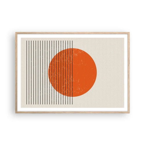 Pôster com moldura de carvalho claro - Sempre sol - 100x70 cm