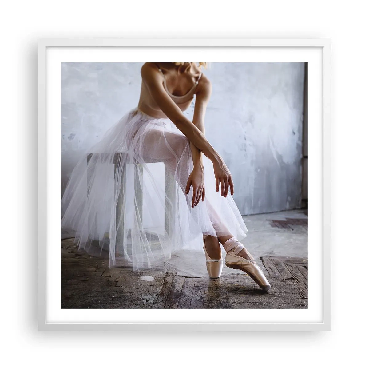 Pôster em moldura branca - Antes das luzes da ribalta ascenderem - 60x60 cm