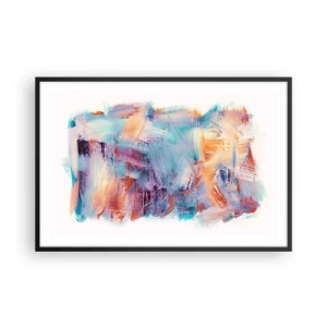 Pôster com moldura preta - Uma bagunça colorida - 91x61 cm