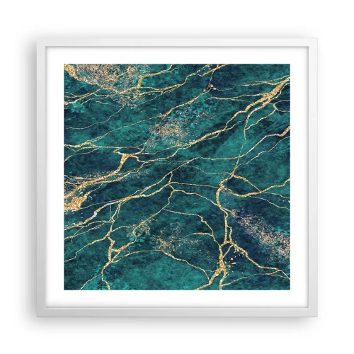 Pôster em moldura branca - Veia dourada - 50x50 cm
