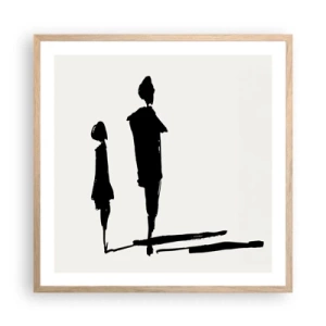 Pôster com moldura de carvalho claro - Certeza que juntos? - 60x60 cm