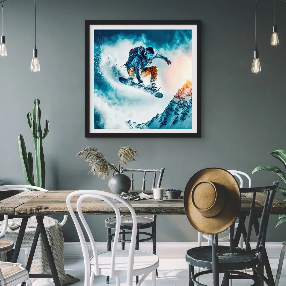 Pôster com moldura preta - Emoções extremas - 60x60 cm