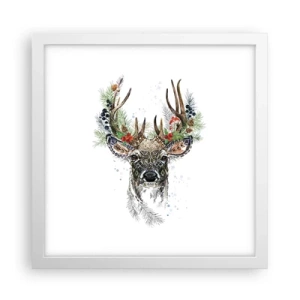 Pôster em moldura branca - Num manto festivo - 30x30 cm