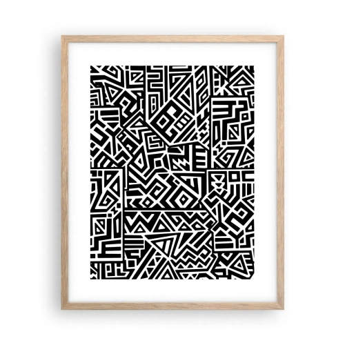 Pôster com moldura de carvalho claro - Composição pré-colombiana - 40x50 cm
