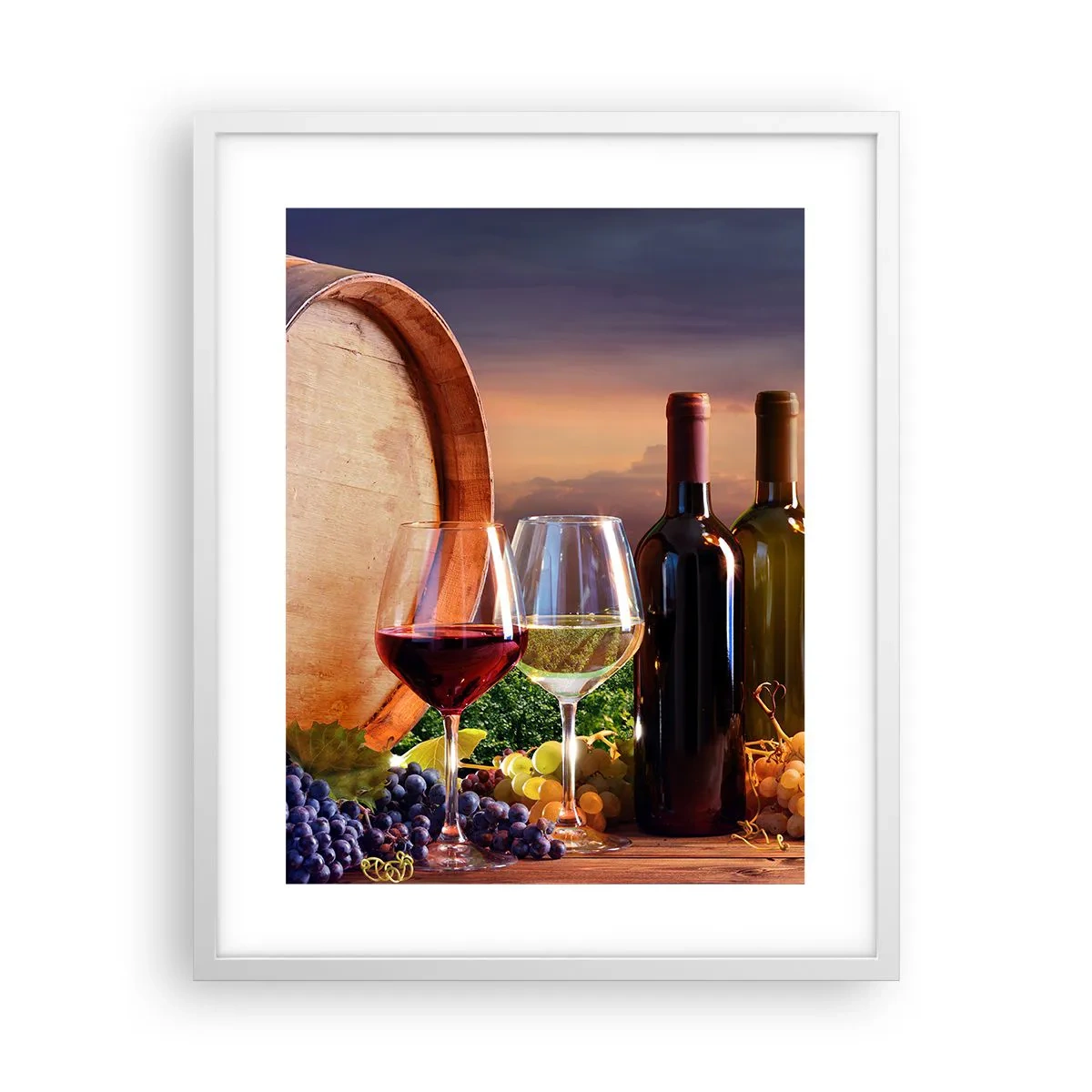 Pôster em moldura branca - Aqui a vida tem um sabor - 40x50 cm