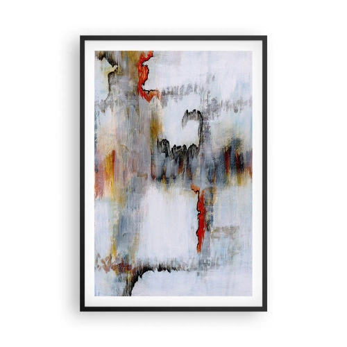 Pôster com moldura preta - Com um palito na água - 61x91 cm