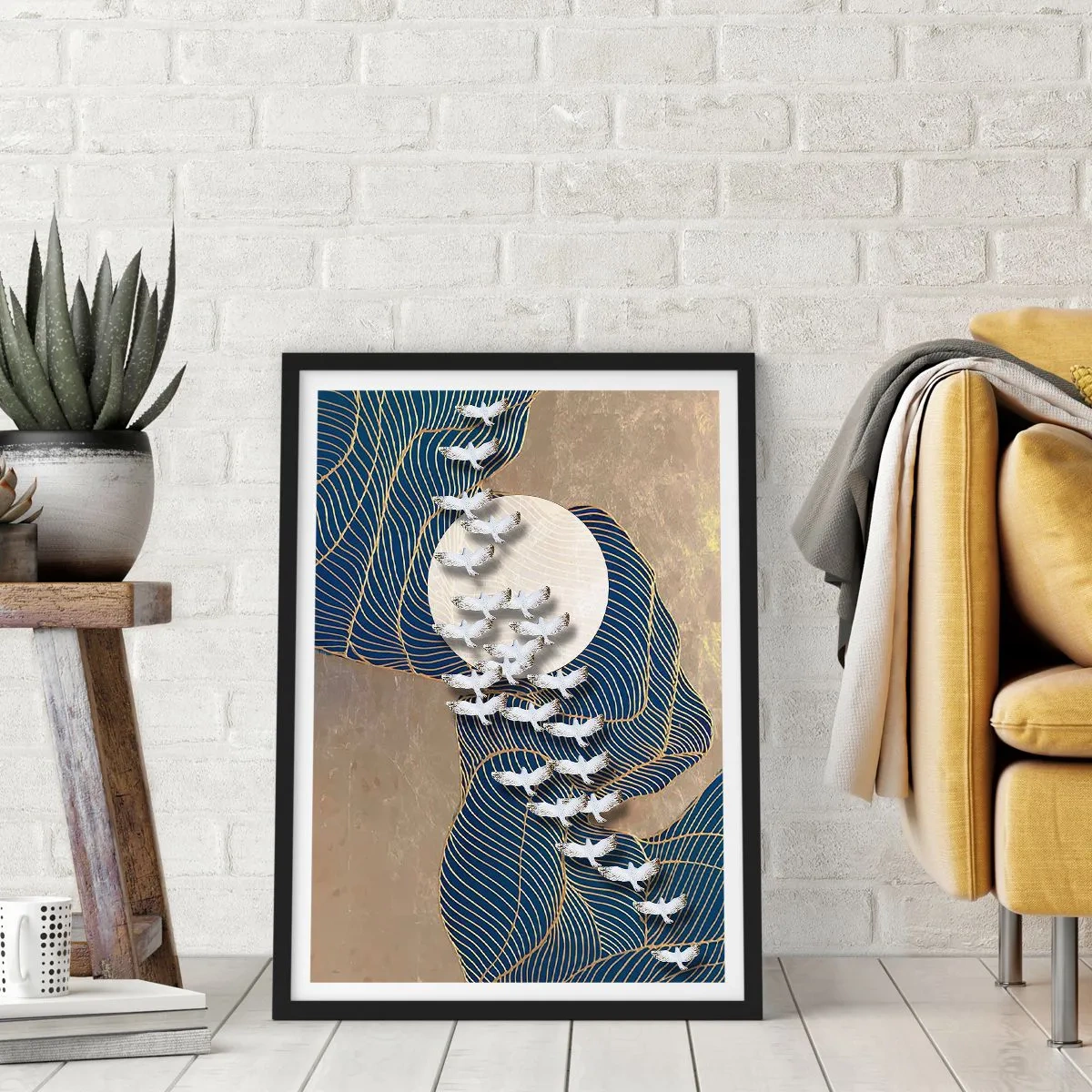 Pôster com moldura preta - Liberdade, peregrinação, comunidade - 30x40 cm