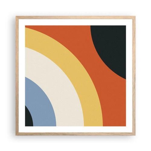 Pôster com moldura de carvalho claro - Um para o outro - 60x60 cm