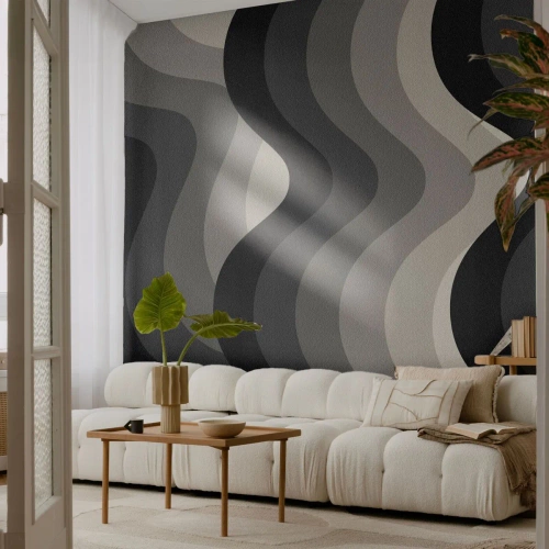 Papel de Parede Premium Sand - Onda após onda - Linhas, Ondas, Abstração - 450x315 cm