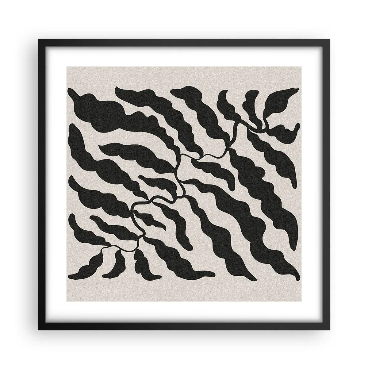 Pôster com moldura preta - A natureza da praça - 50x50 cm