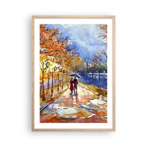 Pôster com moldura de carvalho claro - Juntos até ao limite do tempo - 50x70 cm
