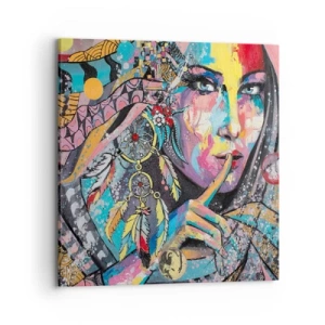 Quadro em tela - Fique em silêncio até compreender - 70x70 cm