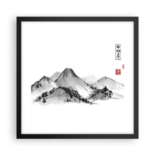 Pôster com moldura preta - Para além do vale - 40x40 cm