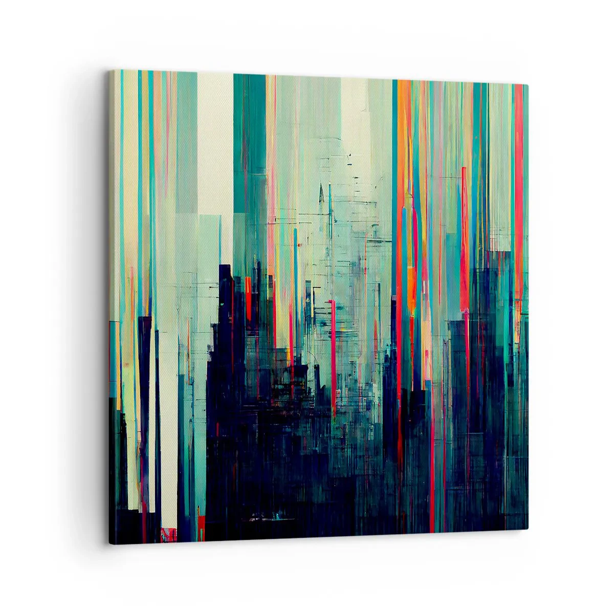 Quadro em tela - Cidade futurista - 60x60 cm
