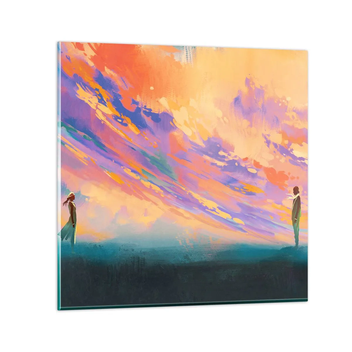 Quadro em vidro - A força da atração - 40x40 cm