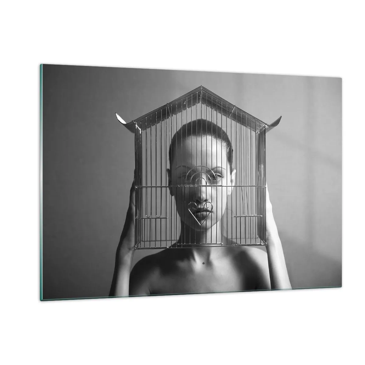 Quadro em vidro - Retrato um pouco surreal - 120x80 cm