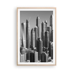 Pôster com moldura de carvalho claro - A cidade sobre o deserto - 61x91 cm