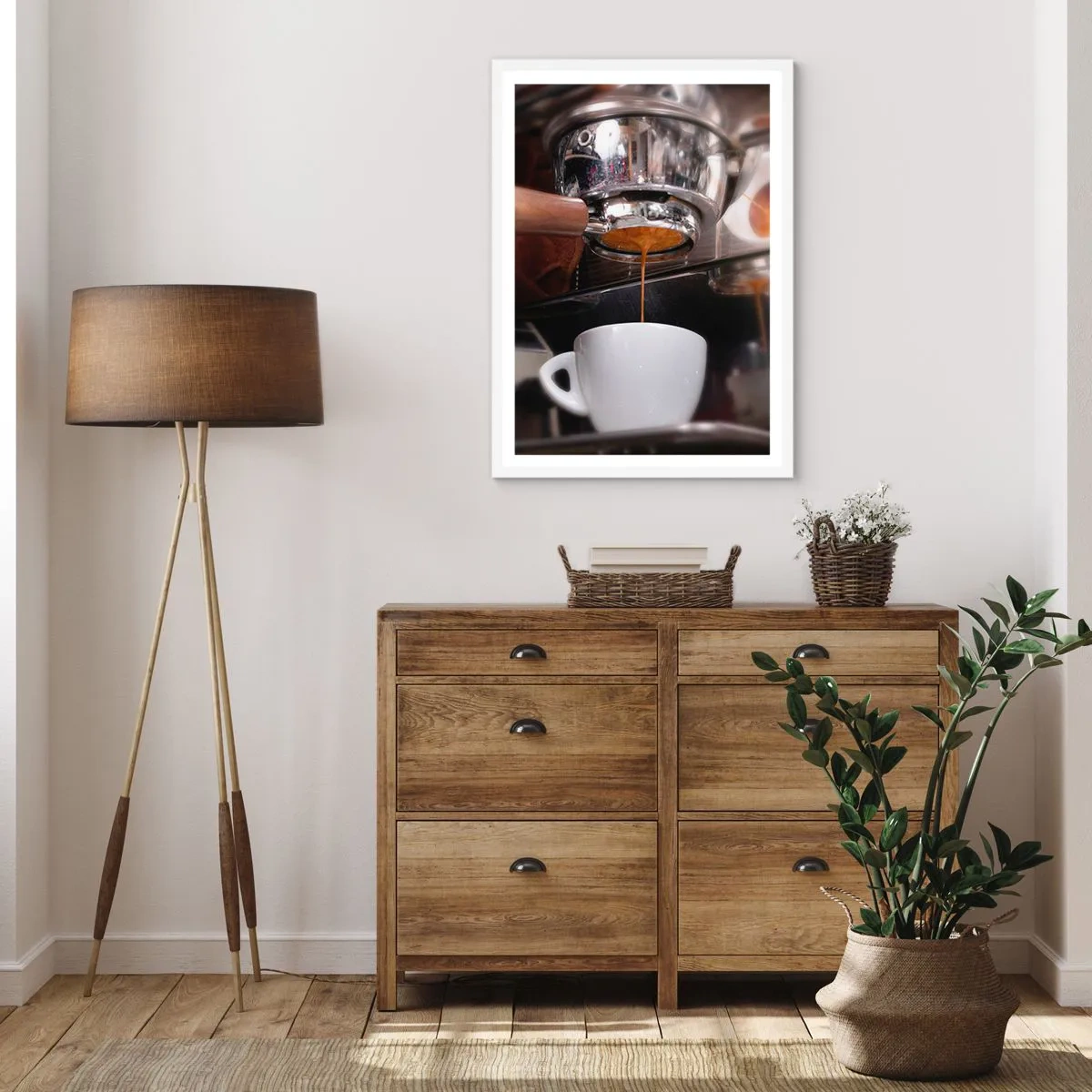 Pôster em moldura branca - Boa hora do dia - 30x40 cm