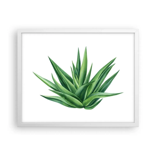 Pôster em moldura branca - Verde – força – vida - 50x40 cm