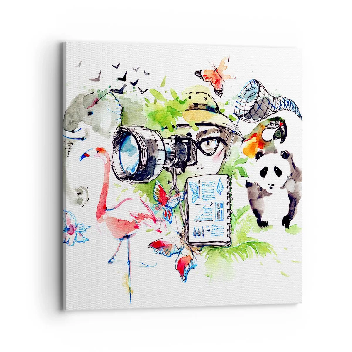 Quadro em tela - Através da lente do viajante - 70x70 cm