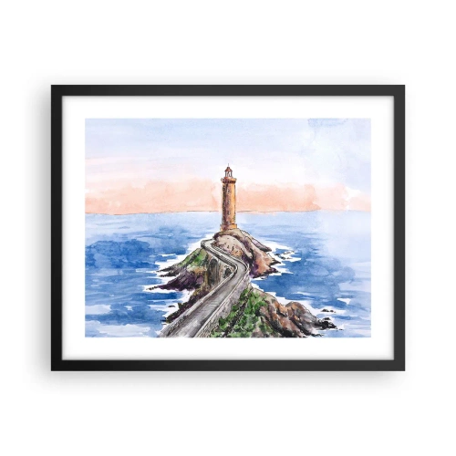 Pôster com moldura preta - De frente para o mar - 50x40 cm