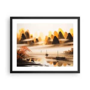 Pôster com moldura preta - Além do Extremo Oriente - 50x40 cm