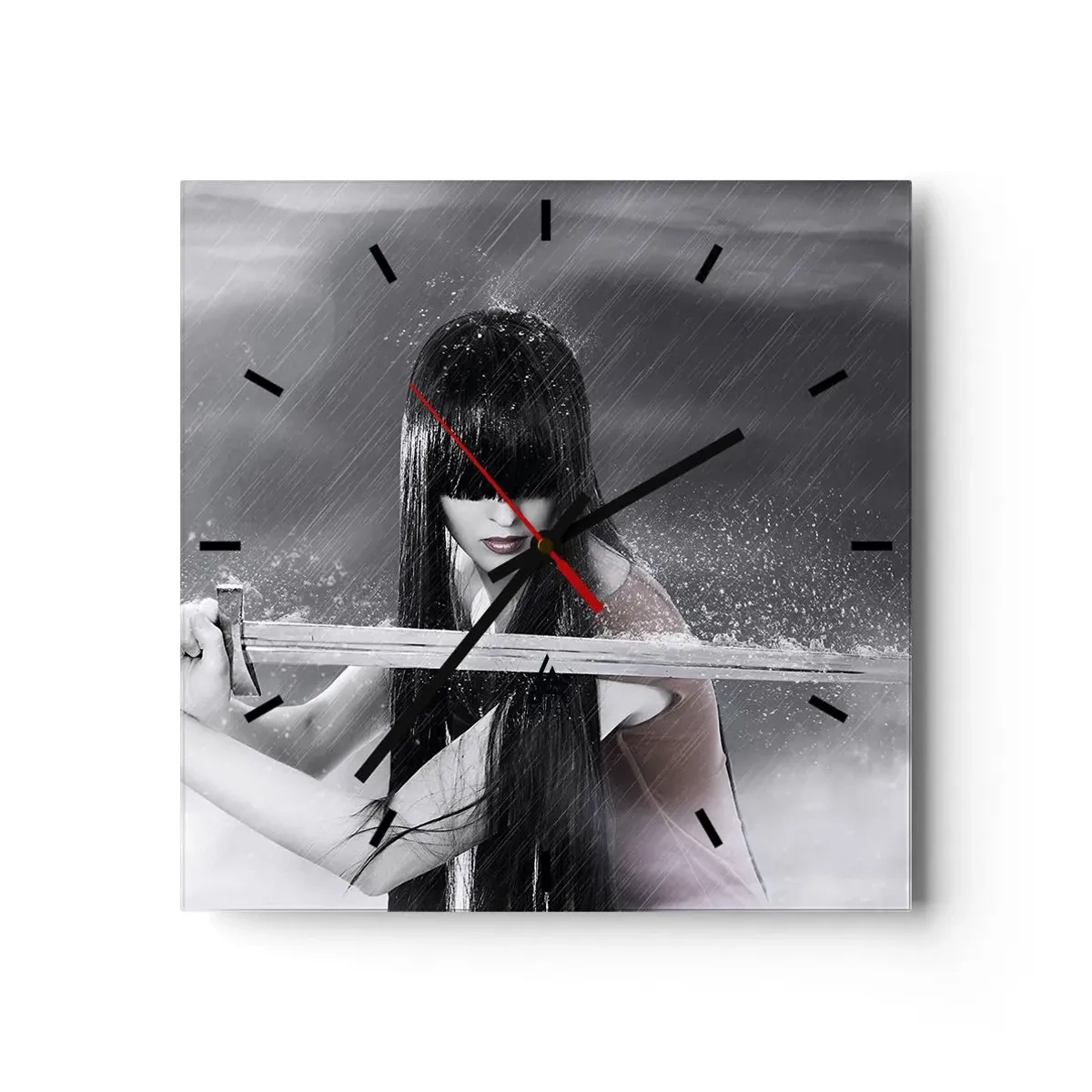 Relógio de parede - Relógio em vidro - Bonita e perigosa - 40x40 cm