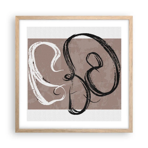 Pôster com moldura de carvalho claro - Composição – a busca pela plenitude - 50x50 cm