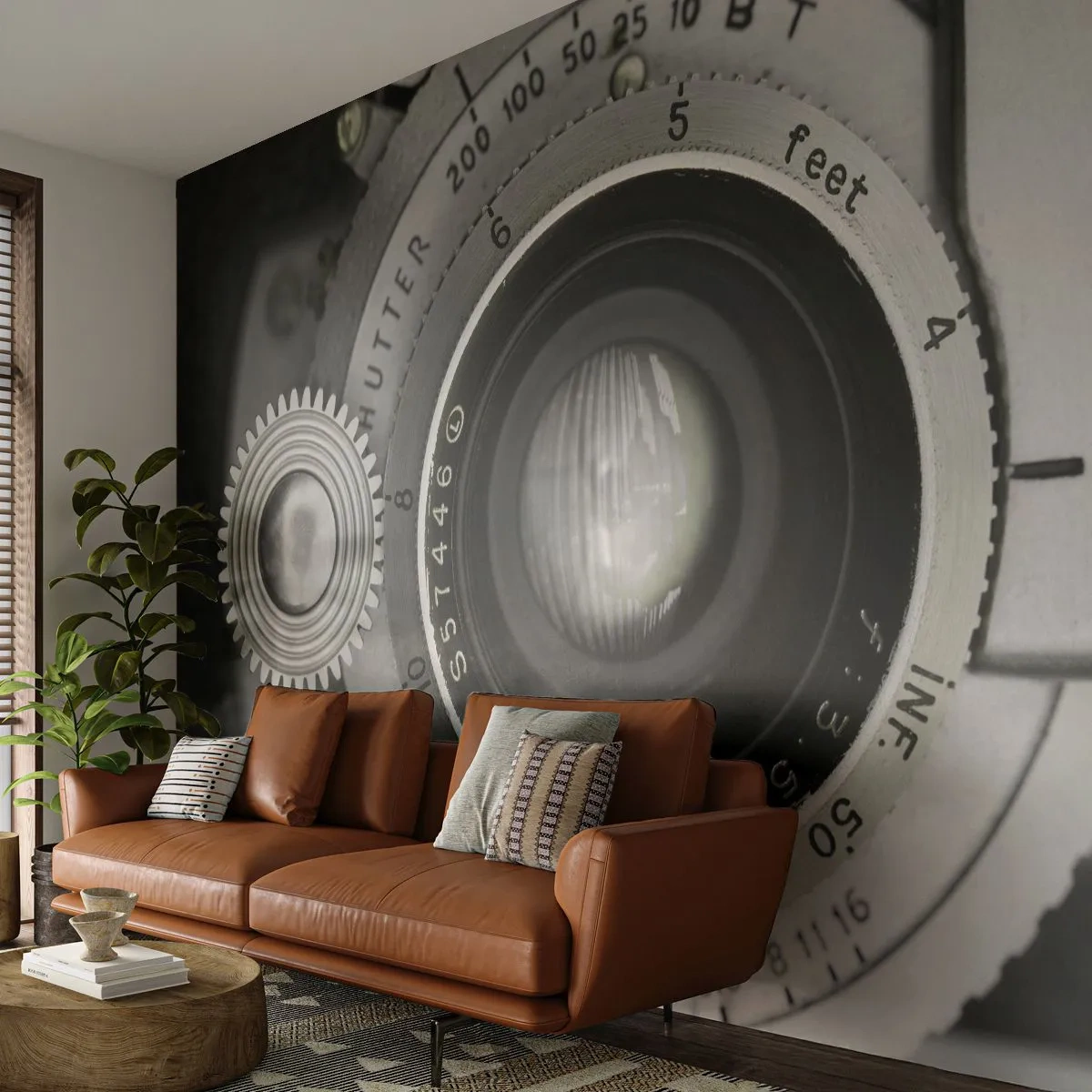 Papel de Parede Premium Sand - Uma história sobre Hollywood - Câmera, Preto e branco, Vintage - 400x280 cm