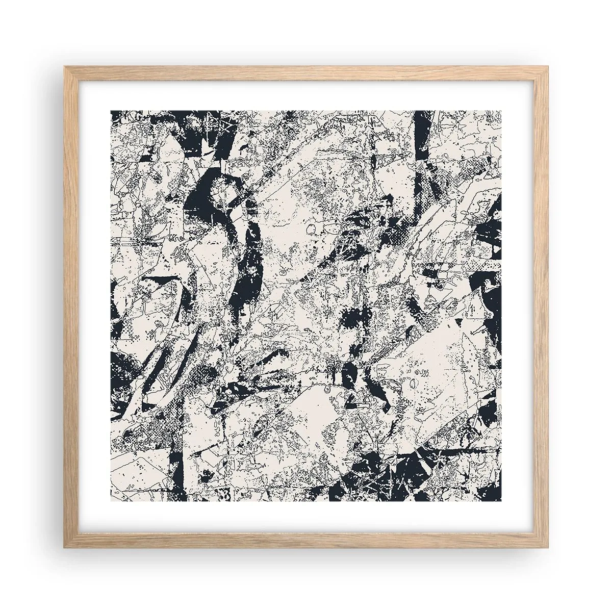 Pôster com moldura de carvalho claro - Interpenetração de opostos - 50x50 cm