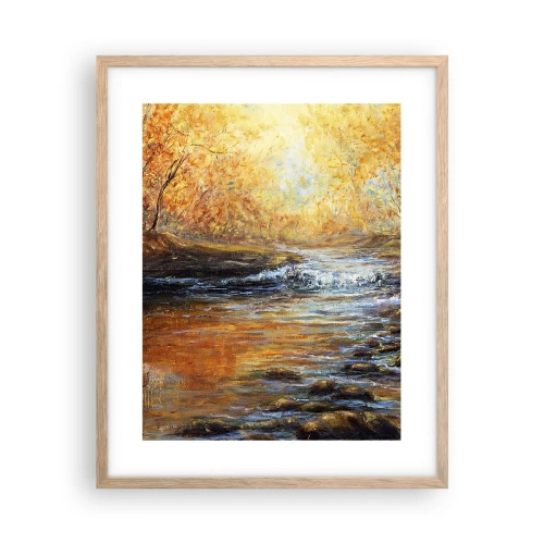 Pôster com moldura de carvalho claro - Riacho Dourado - 40x50 cm