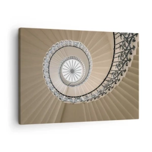 Quadro em tela - Escada em espiral com uma abordagem geométrica elegante - 70x50cm - Dentro da casca - Decoração de parede moderna para a sala de estar e quarto ARTTOR