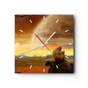 Relógio de parede - Relógio em vidro - O amor é o mesmo em todos os lugares - 30x30 cm