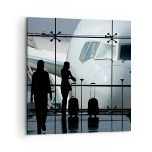 Quadro em tela - Vis a vis no aeroporto - 60x60 cm