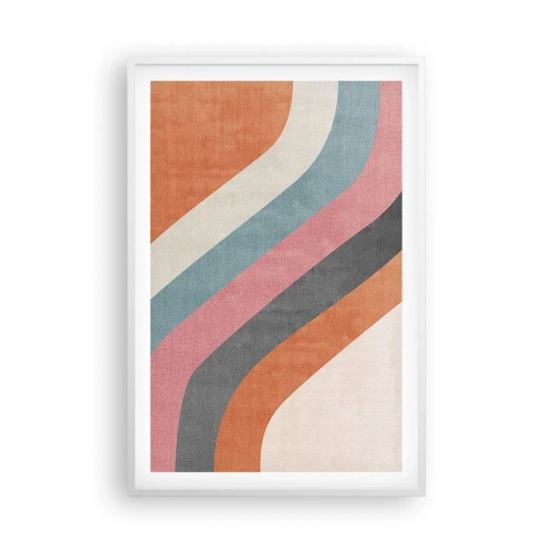 Pôster em moldura branca - Composição diagonal – movimento - 61x91 cm