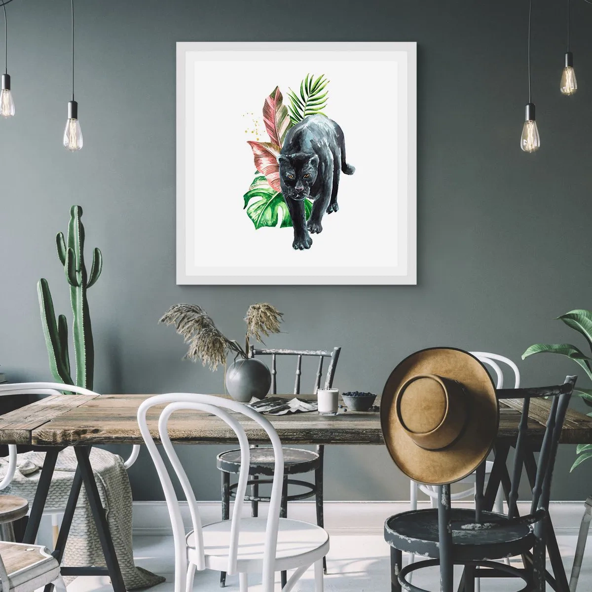 Pôster em moldura branca - Coração selvagem - 60x60 cm