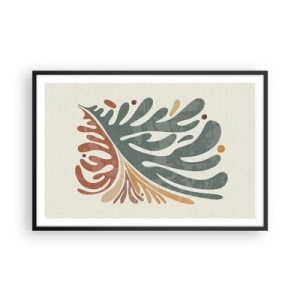 Pôster com moldura preta - Folha multicolorida - 91x61 cm