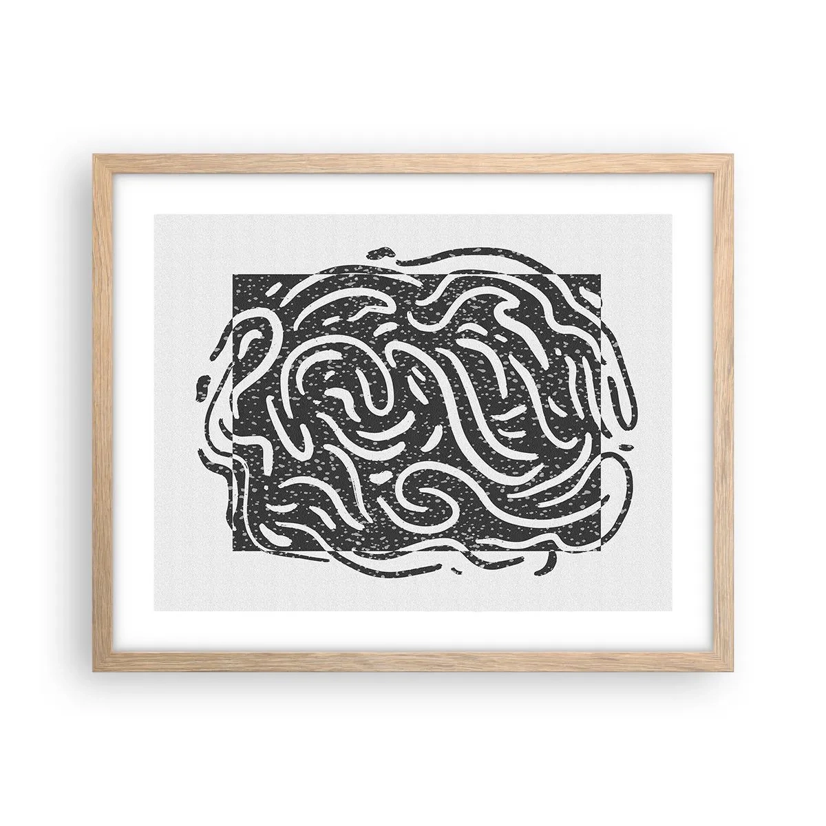 Pôster com moldura de carvalho claro - Resumo: dança da alegria - 50x40 cm