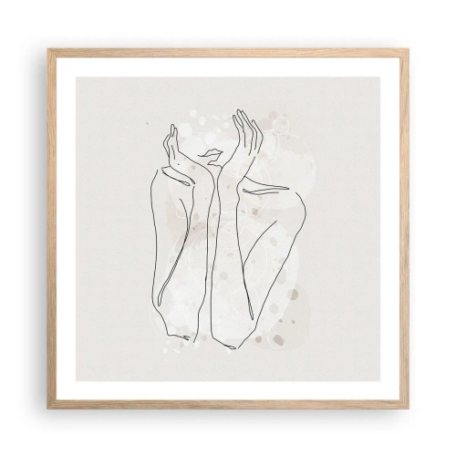 Pôster com moldura de carvalho claro - Momento de sonho - 60x60 cm