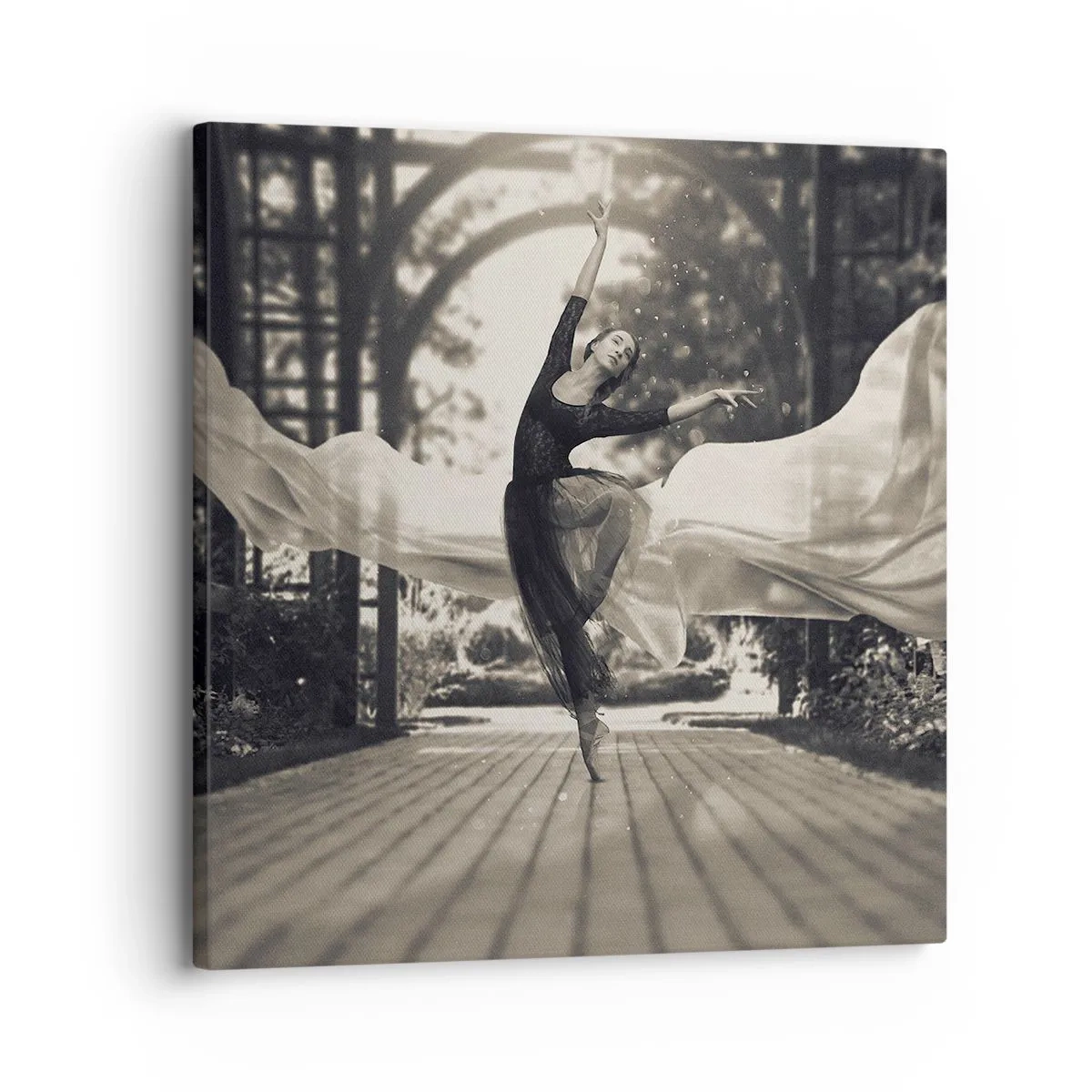 Quadro em tela - A dança do espírito do jardim - 30x30 cm