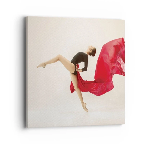 Quadro em tela - Vermelho e preto - 40x40 cm