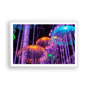 Pôster em moldura branca - Fonte de luz - 91x61 cm