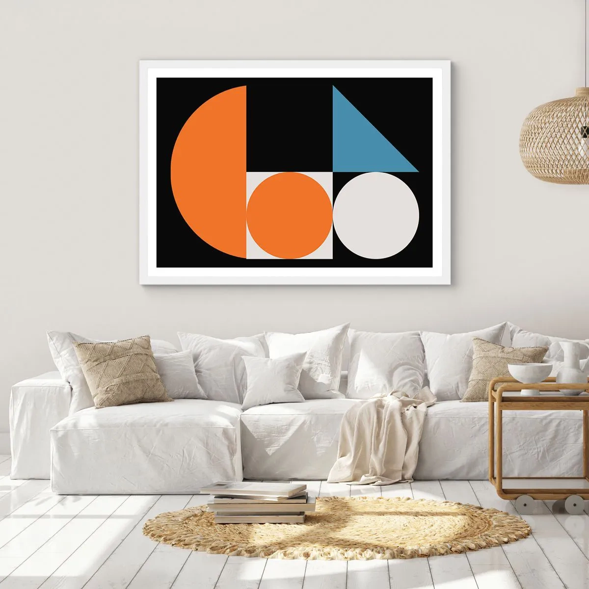 Pôster em moldura branca - Disposição das figuras - 70x50 cm