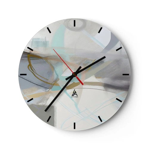 Relógio de parede - Relógio em vidro - Abstração enevoada - 40x40 cm