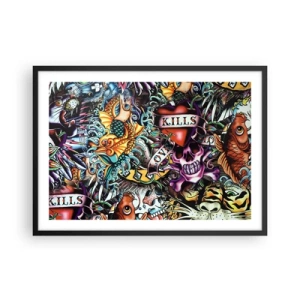 Pôster com moldura preta - O sonho do tatuador - 70x50 cm