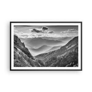 Pôster com moldura preta - Até ao horizonte - 91x61 cm