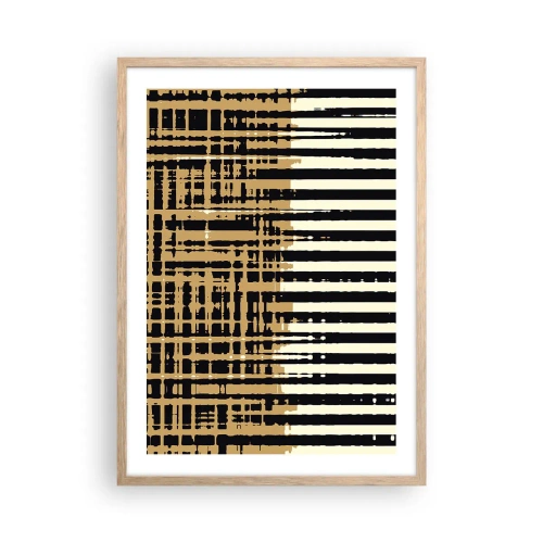 Pôster com moldura de carvalho claro - Abstração arquitetónica - 50x70 cm